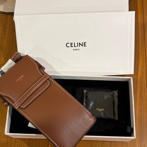 Celine Tan Leather Sunglasses Case Pouch Only BNWT